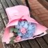 Летний дуобукет из розовых пионов и гортензии в стильной розовой упаковке_0