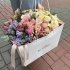 Квіткова плетена корзина розміру L в райдужних тонах_1