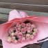Монобукет із 25 рожевих троянд в стильному рожевому упакуванні_0