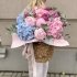 Квіткова плетена корзина розміру ХХL в блакитно-рожевих тонах_0