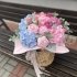 Квіткова плетена корзина розміру ХХL в блакитно-рожевих тонах_1