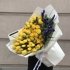 Патріотичний тріобукет із тюльпанів, ірисів та троянд в жовто-блакитному кольорі_2